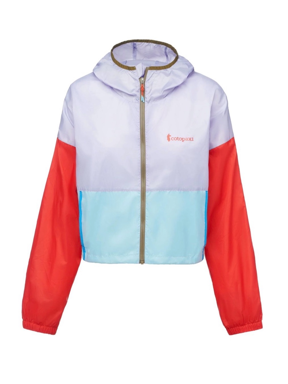 Cotopaxi Teca Crop Jacket in Lilac/Blue/OrangeRed Size Medium